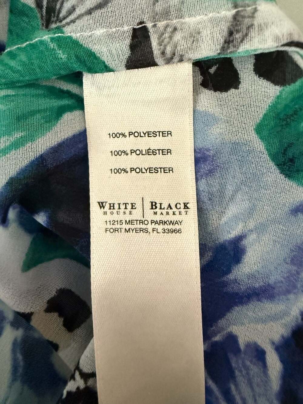 White House Black Market Floral & Leopard Print Pleated Blouse Size 14 - Picture 5 of 7